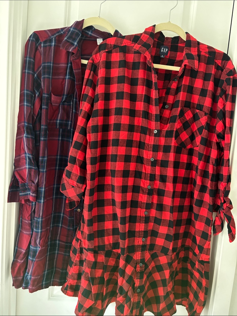 GAP & Old navy Red Plaid Button-Front dress size xl